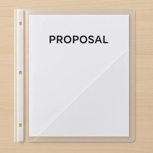 22 Clear View Poly Report Folder with Front Cover Slash Pocket for Proposals